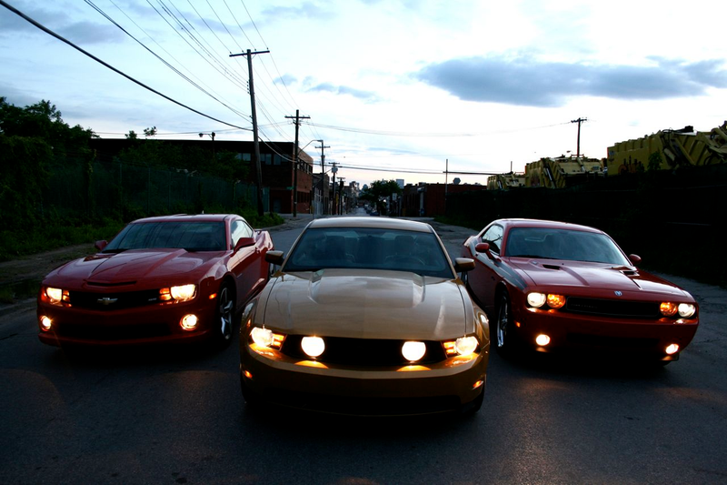 Illustration for article titled Muscle Car Wars: Camaro vs. Challenger vs. Mustang